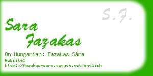 sara fazakas business card